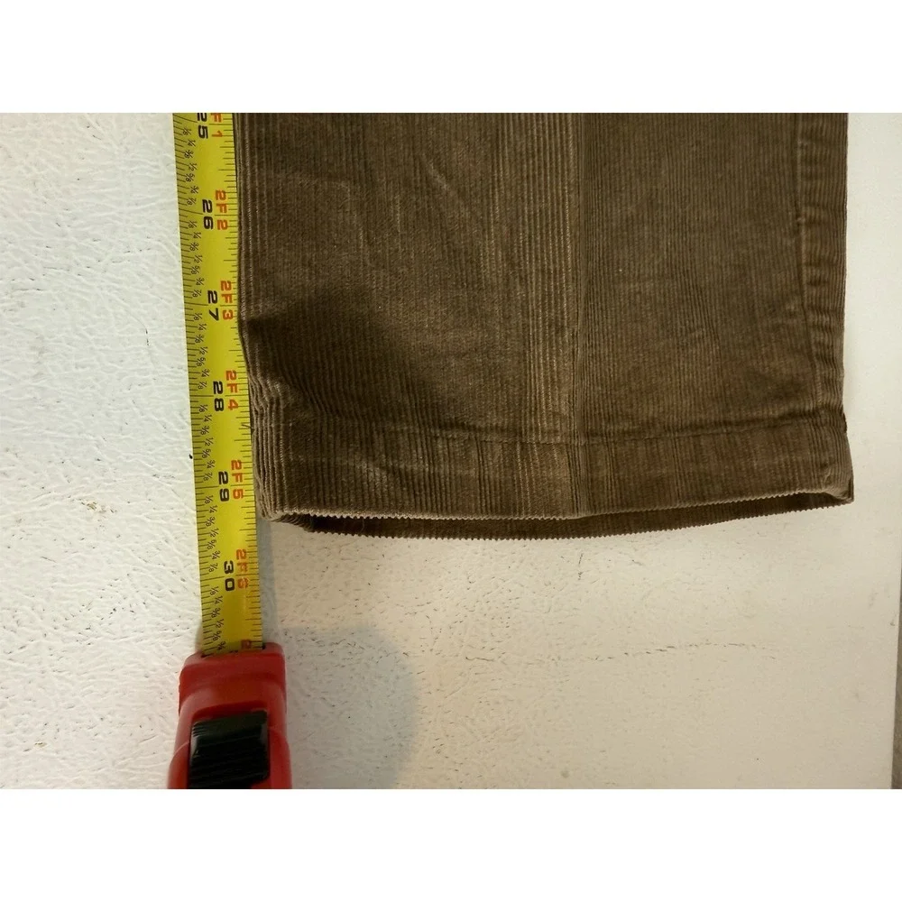 Straight‎ Corduroy Pants Men's 32 x 30 Brown Cotton Stretch Trousers